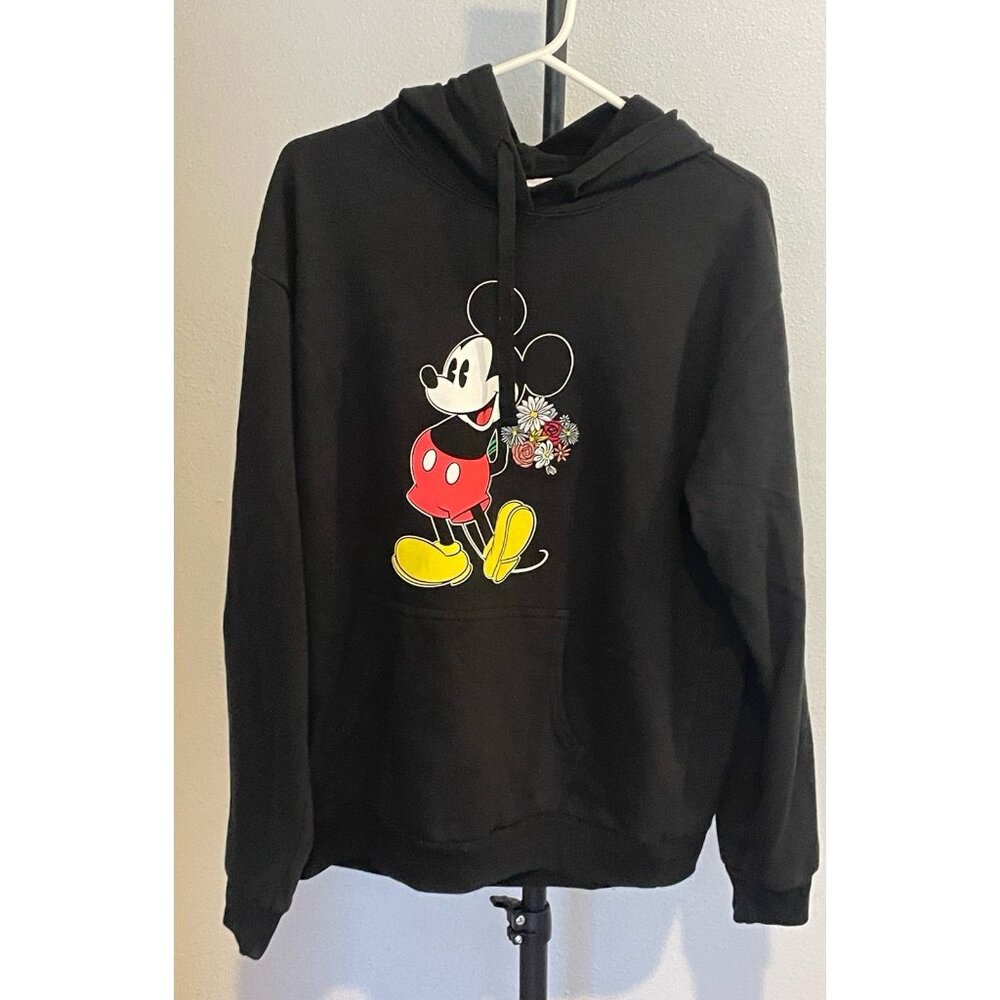 DISNEY MICKEY MOUSE BLACK HOODIE SZ XL